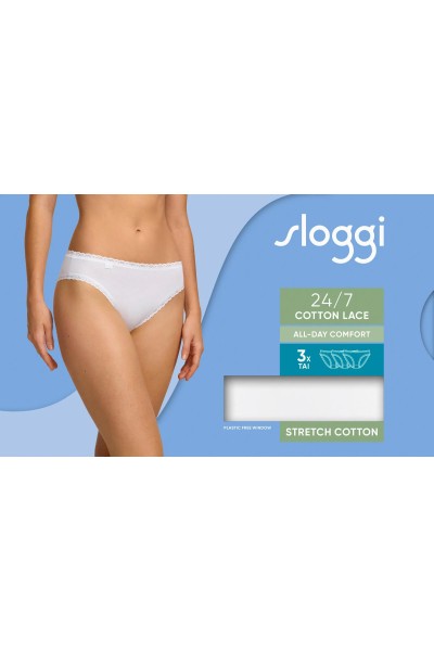 sloggi 24/7 Cotton Lace Tai C3P